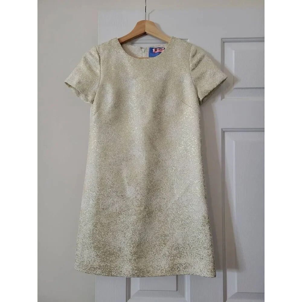 Alice Walk Gold Cream Mini Dress 0